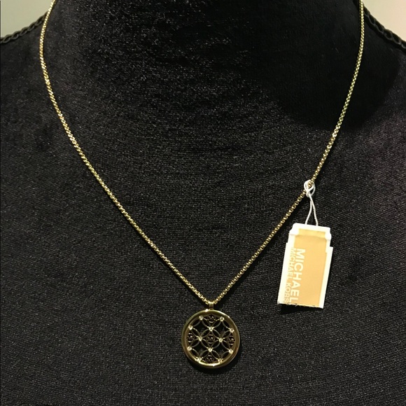 🎁NWT $115 MICHAEL KORS Heritage Monogram Necklace - Picture 1 of 7
